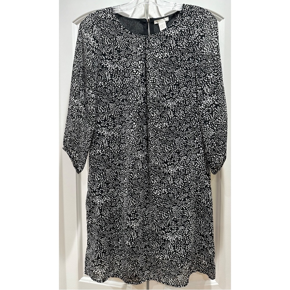 H&M Black & White Printed Dress